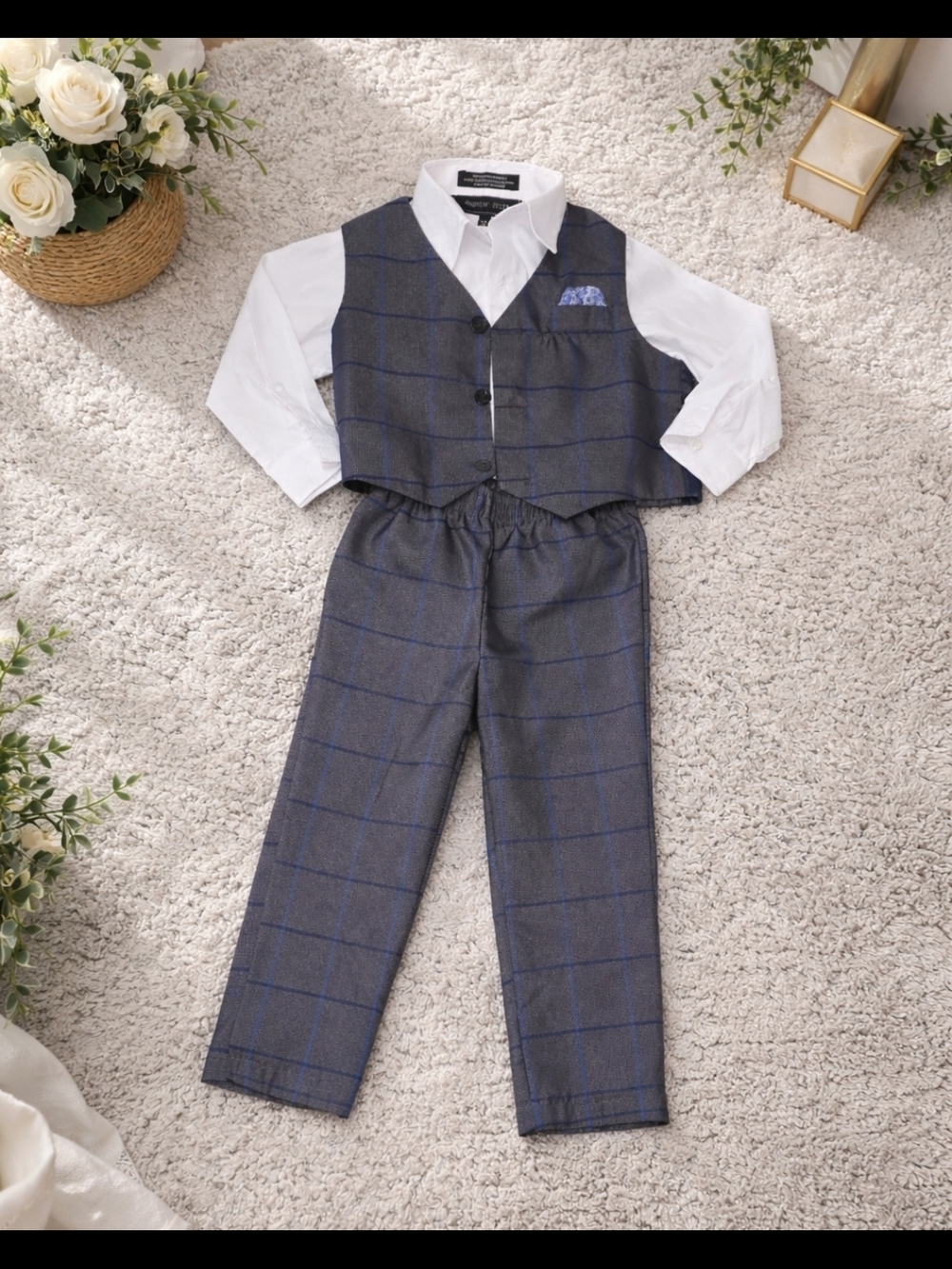 Andrew Fezza Toddler Gray Suit With Vest